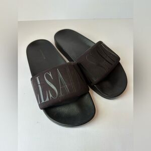 All Saints Women's Black Signet Neoprene Slides Size 9